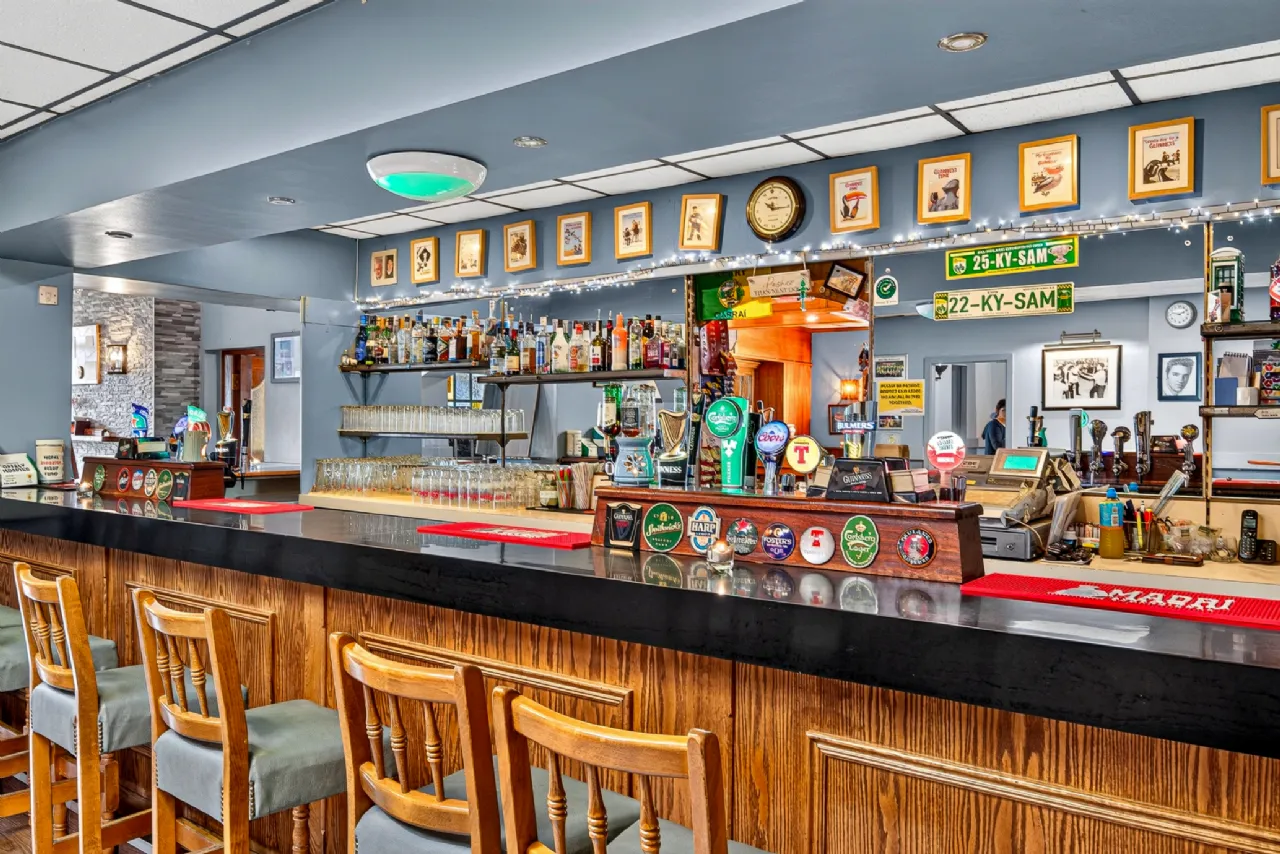 Bar counter with beer taps