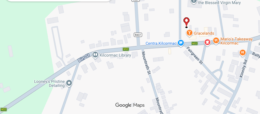 Map showing Gracelands on Main Street, Kilcormac