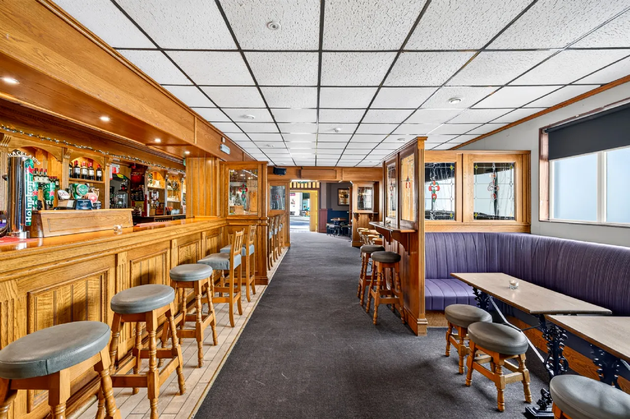 Lounge bar with oak counter